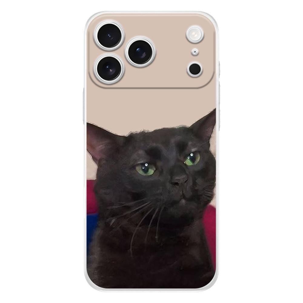 Soft Clear TPU Phone Case For iPhone 17 Air 16E 16 11 15 14 Pro MAX 12 13 7 8 Plus SE Easter Cover Protection Funny Animal Cat