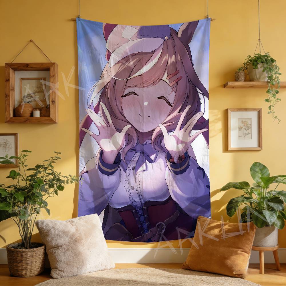 Tapestry Decorative Hot Uma Musume Anime Gaming Girl Tapestry Wall Art Hanging Dorm Background Cloth Banner Fans Gift Home Decor