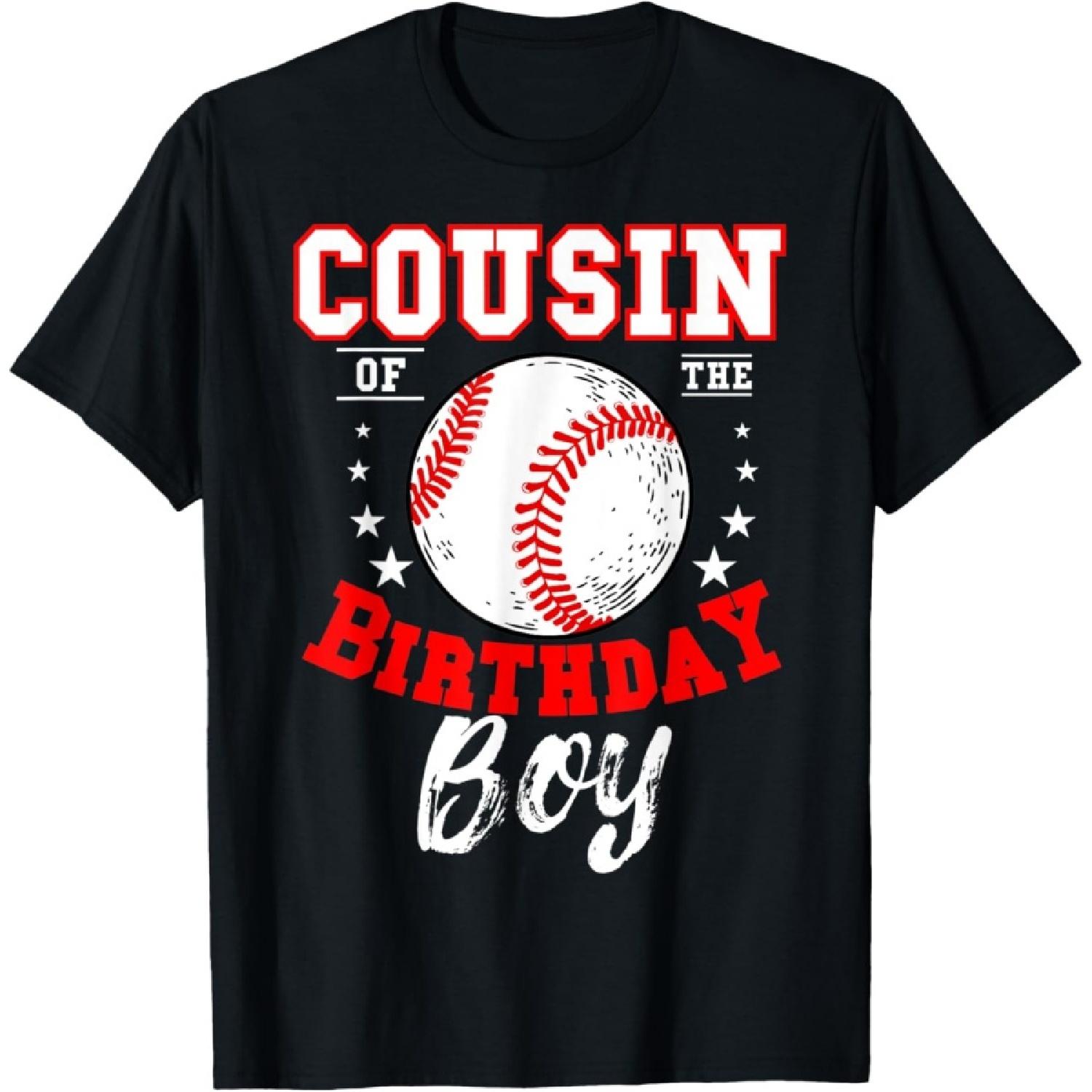 Футболка на День Рождения в стиле бейсбола для двоюродного брата именинника(1) S