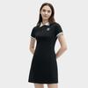FILA Heritage Knit Moisture-Wicking Casual Polo Dress Women Dresses Black F11W428305FBK