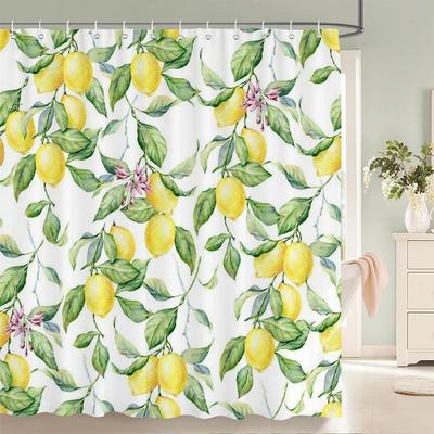 Frische Frucht Ananas Duschvorhang 3D Badewannenvorhang Wasserdichtes Gewebe Badezimmerdeko Groß 240X180 Mit Haken Badezimmervorhänge