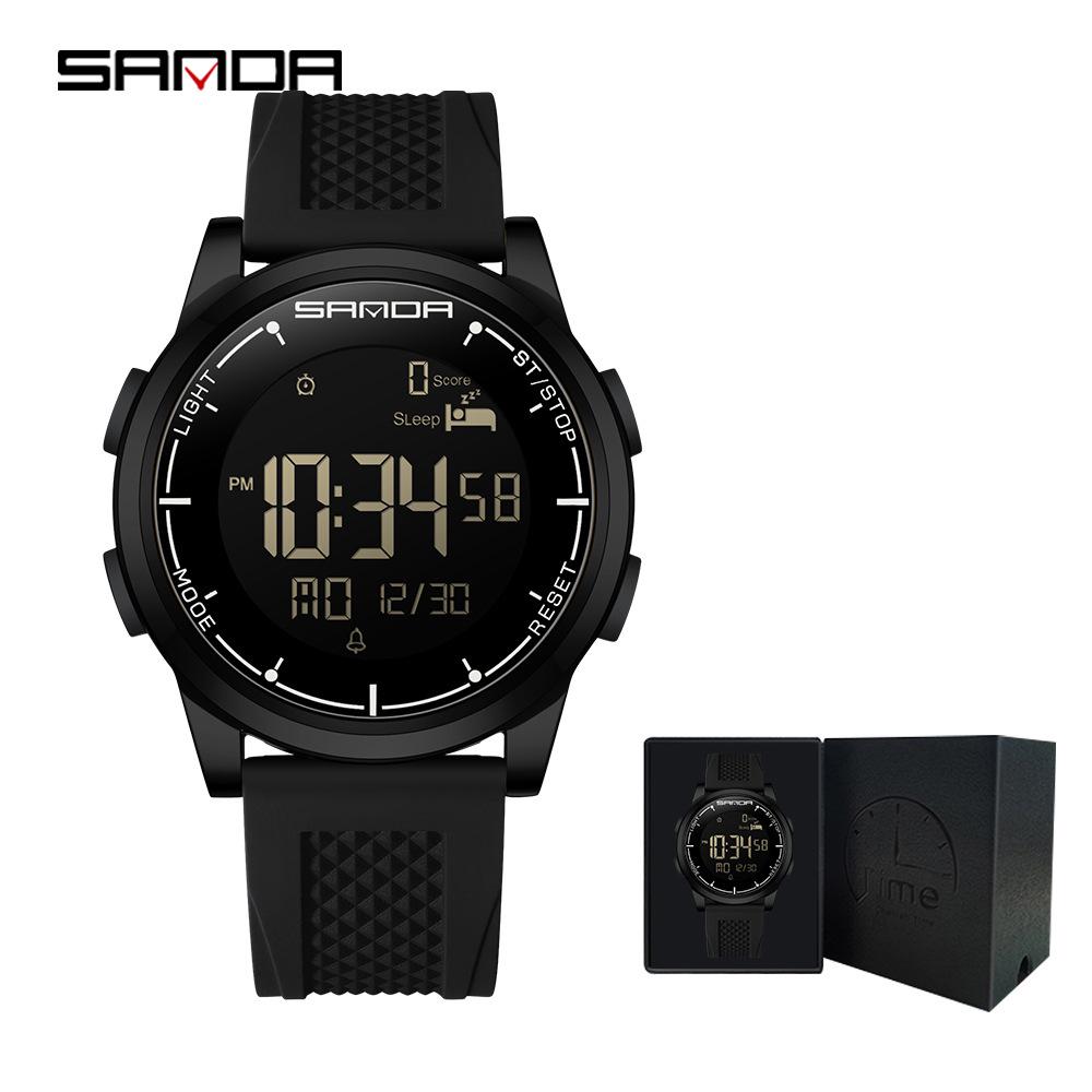 Sanda Multi-Function Smart Watch: Waterproof, Pedometer, Alarm Clock for Hiking & Sports - Unisex