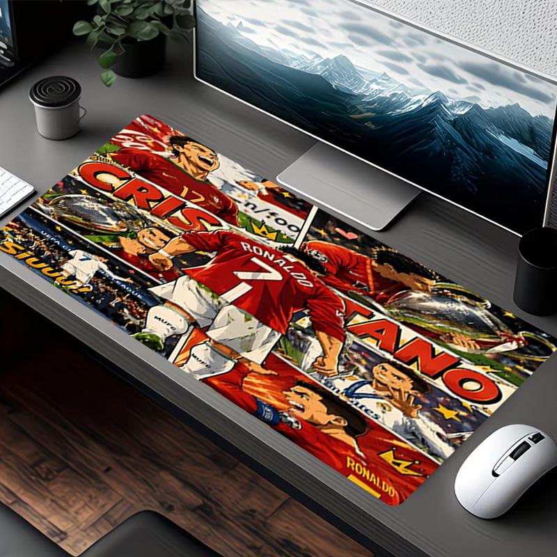 Cristiano Ronaldo Print Mouse Pad, for Keyboard Pad Laptop PC Mat for Office Home Use, Desk Decor, Perfect Birthday Gift for Gamers