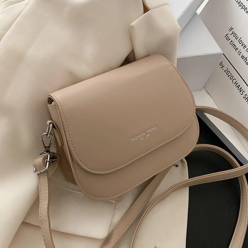 Women'S Crossbody Bag New Solid Color Fashionable Flipped Bag Retro Casual Simple Crossbody Bag Premium Durable