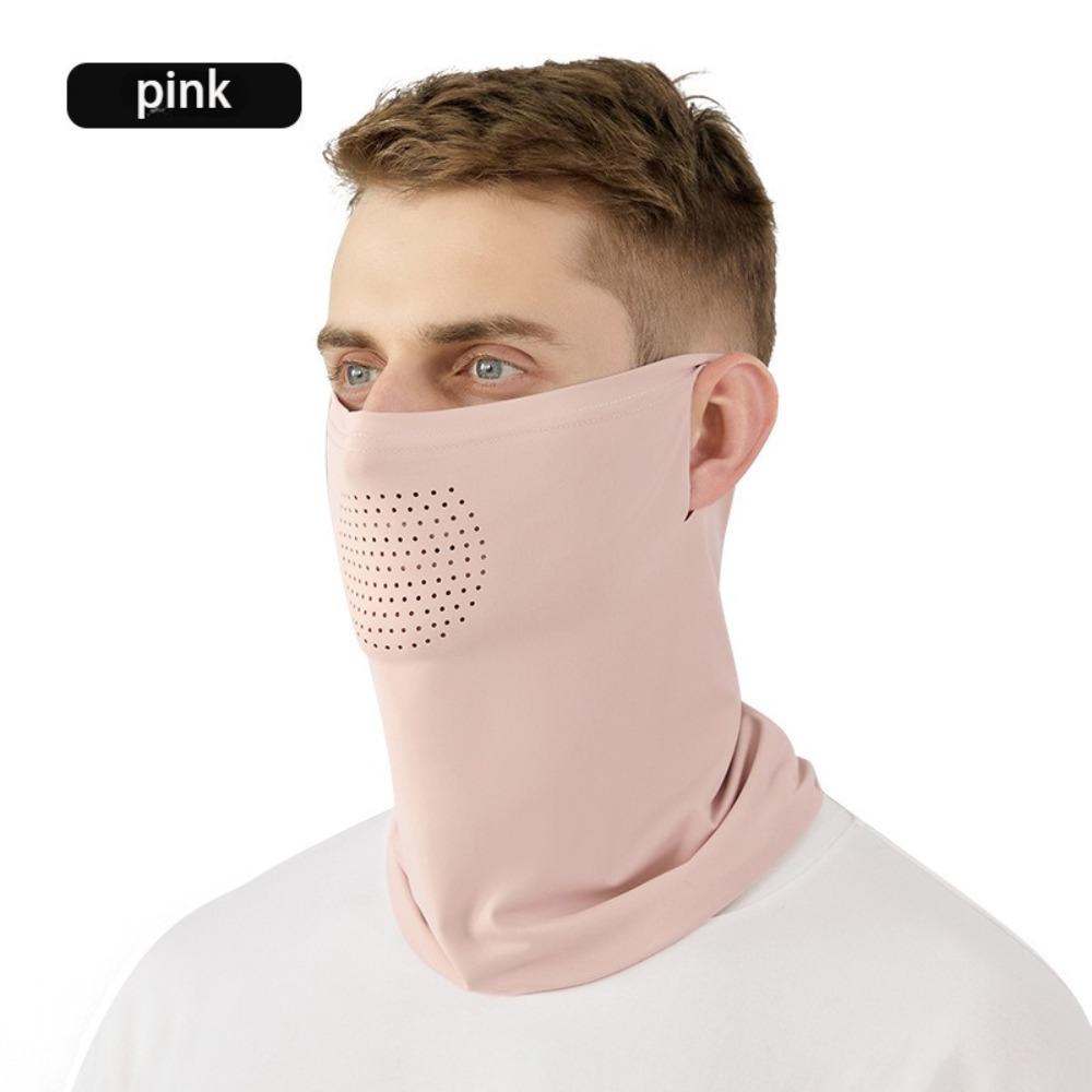 Ice Silk Mask for Men Breathable and Cool in Summer Outdoor Cycling  Hiking Face Cover Neck Wrap UV Protection Ear Bandana Scarf