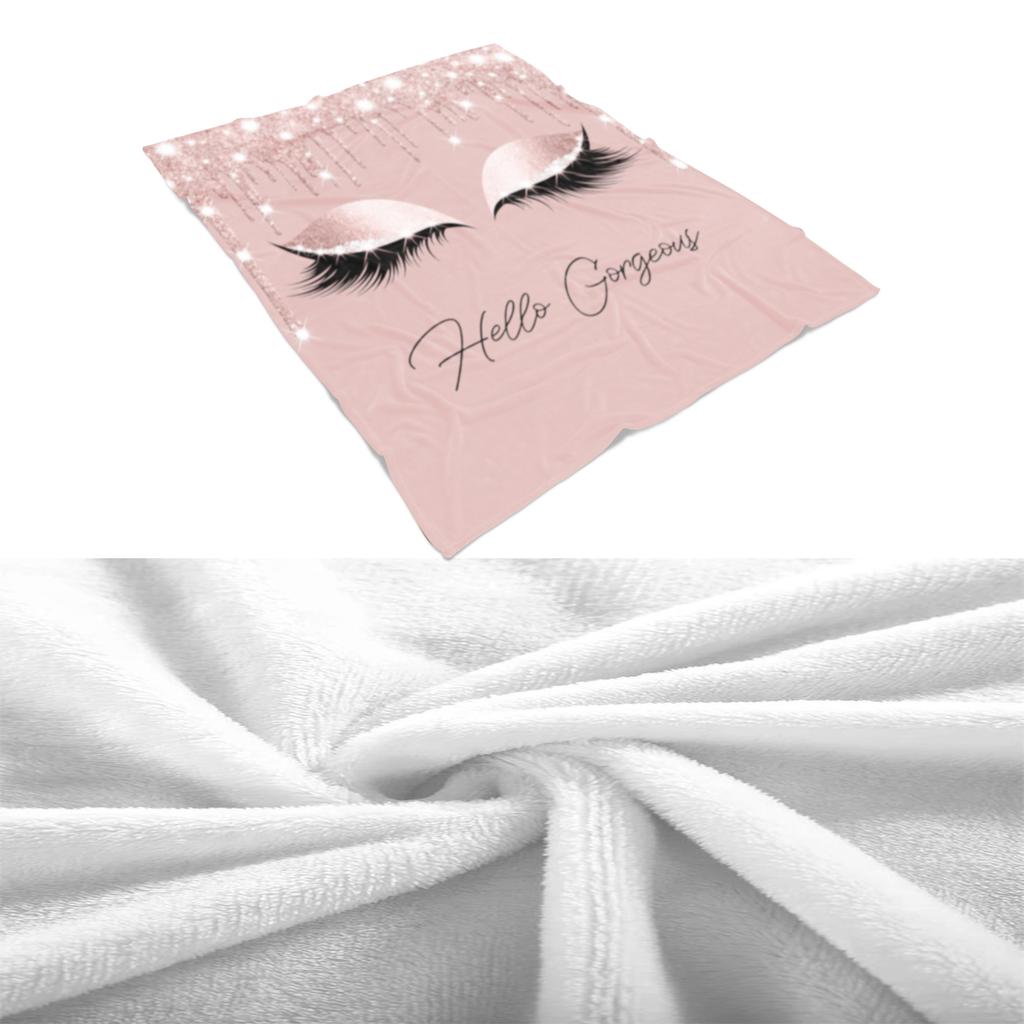 1pc Sweet Girl Makeup Art Eyelash Pattern Flannel Blanket Lunch Rest Cover Blanket Sofa Bedding Supplies