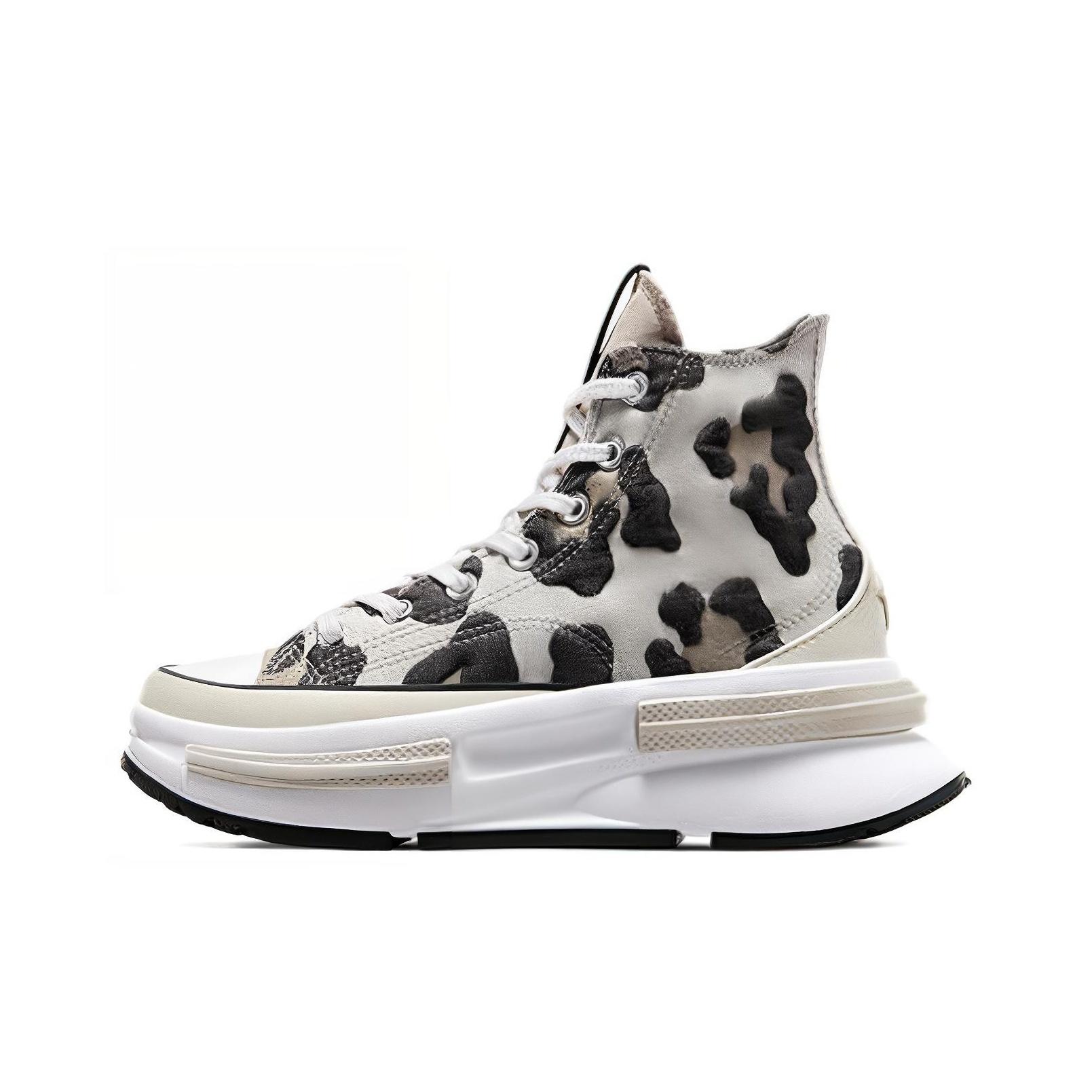 Converse Unisex Gray Run Star Legacy Simple Versatile Durable Height Increasing Shock Absorbing High Top Canvas Shoes Sneakers Beige Black A05361c Cm - Image 2