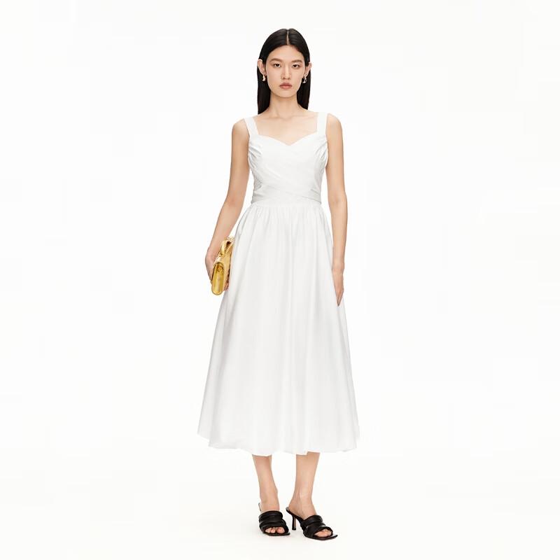 Veromoda 2025 Cotton Blend Criss-Cross Tie Pleated Tulip Dress