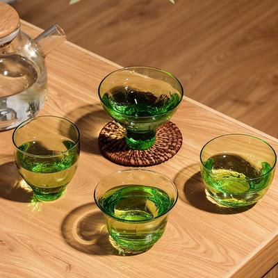 Japanese Ice Cracked Glass Teacup, Creative Tea Cup Master Cup Single Cup Large Glass Tea Set