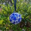 Blauer und weißer Jingdezhen Keramikkugel-Anhänger - Auto- und Weihnachtsdekoration.
