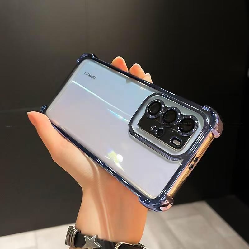 Samsung S25ultra Electroplated Mobile Phone Case Note20 Four Corner Airbag Anti Fall A73 Transparent A56 Protective Case