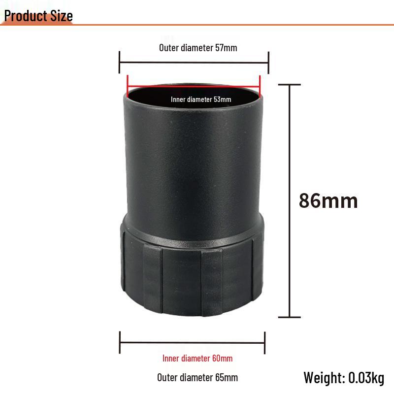 Industrial Vacuum Cleaner Hose Connector - 50mm Hard Plastic Adapter