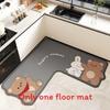 Cartoon Animal Kitchen Mat With Water Absorption Nonslip Silicone Diatom Mud For Home And Cooking Use