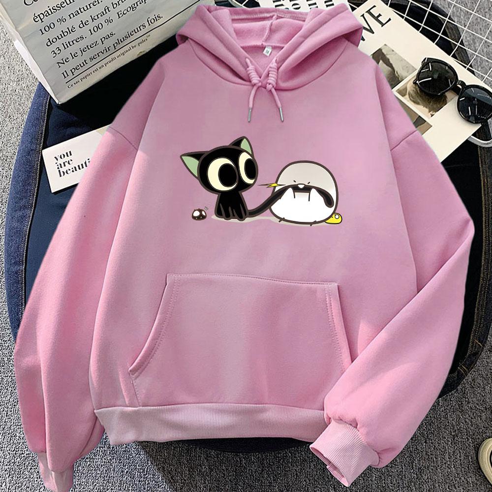 Luo Xiao Hei Cat Anime Printing Hoodies LuoXiaoHei Manga Cartoon Sweatshirts Kawaii Girls Women Clothing