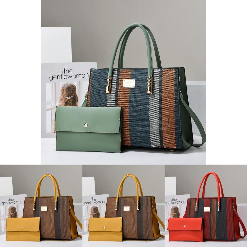 Pu Maternal Shoulder Bag With Contrast Stitching For Daily Urban Style