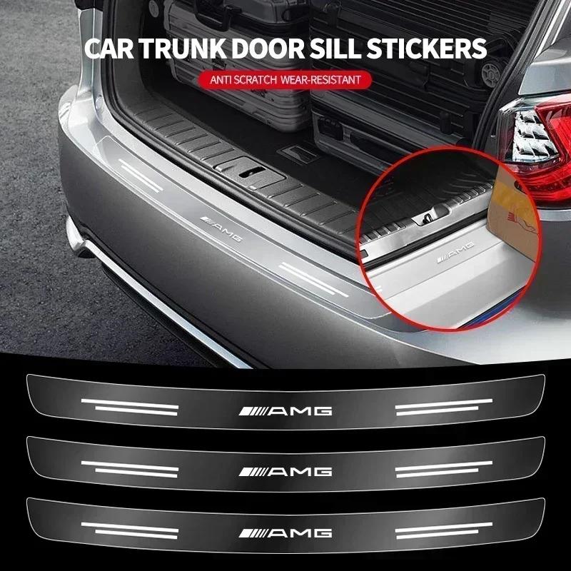 Car Rear Bumper Trunk Sill Transparent Protector Sticker For Mercedes Benz AMG W204 W203 W205 W211 W212 W213 W201 W210 W124