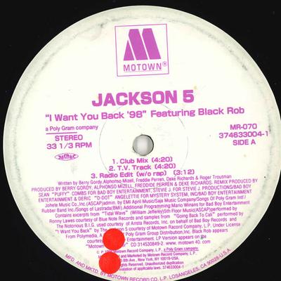 12-tums Skiva JACKSON 5 - I Want You Back '98 3746330041PROMO MOTOWN 1998 USA Soul/Funk Begagnad