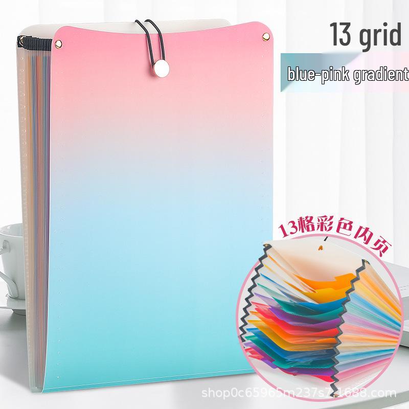 Vertical 13-Grid Accordion A4 Student Document Holder for Office Use