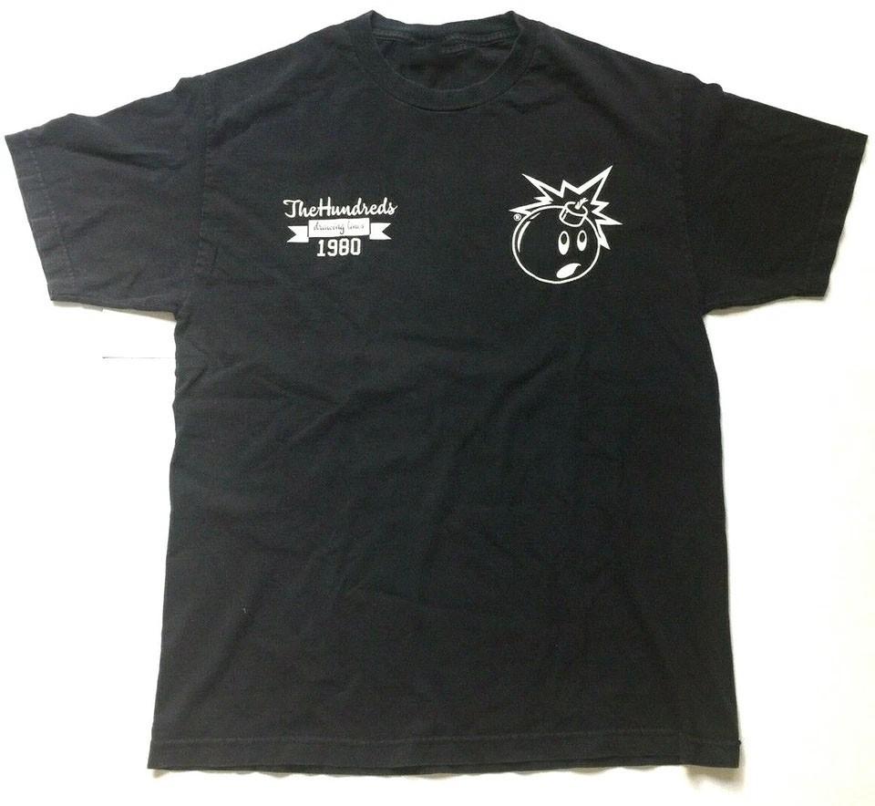 The Hundreds Mens  Huge Logo Adam Bomb 2 Sided Skate Graphic Tee Unisex T-Shirt S