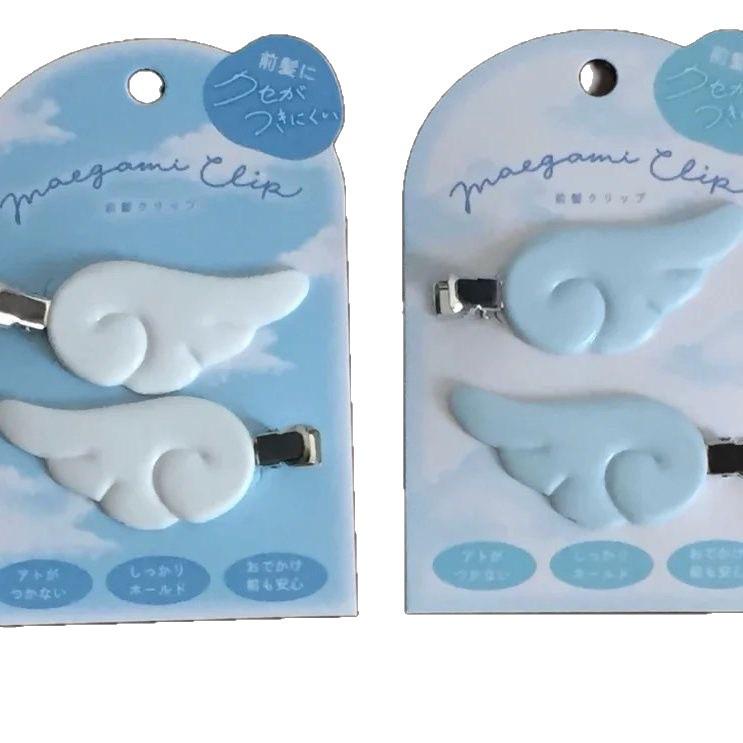 Sweet Japanese Style White Angel Wings Hair Clip - Cute Side Design for Bangs