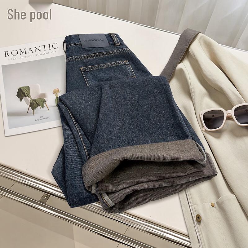 

Женские джинсы прямого кроя с высокой посадкой в американском ретро-стиле S