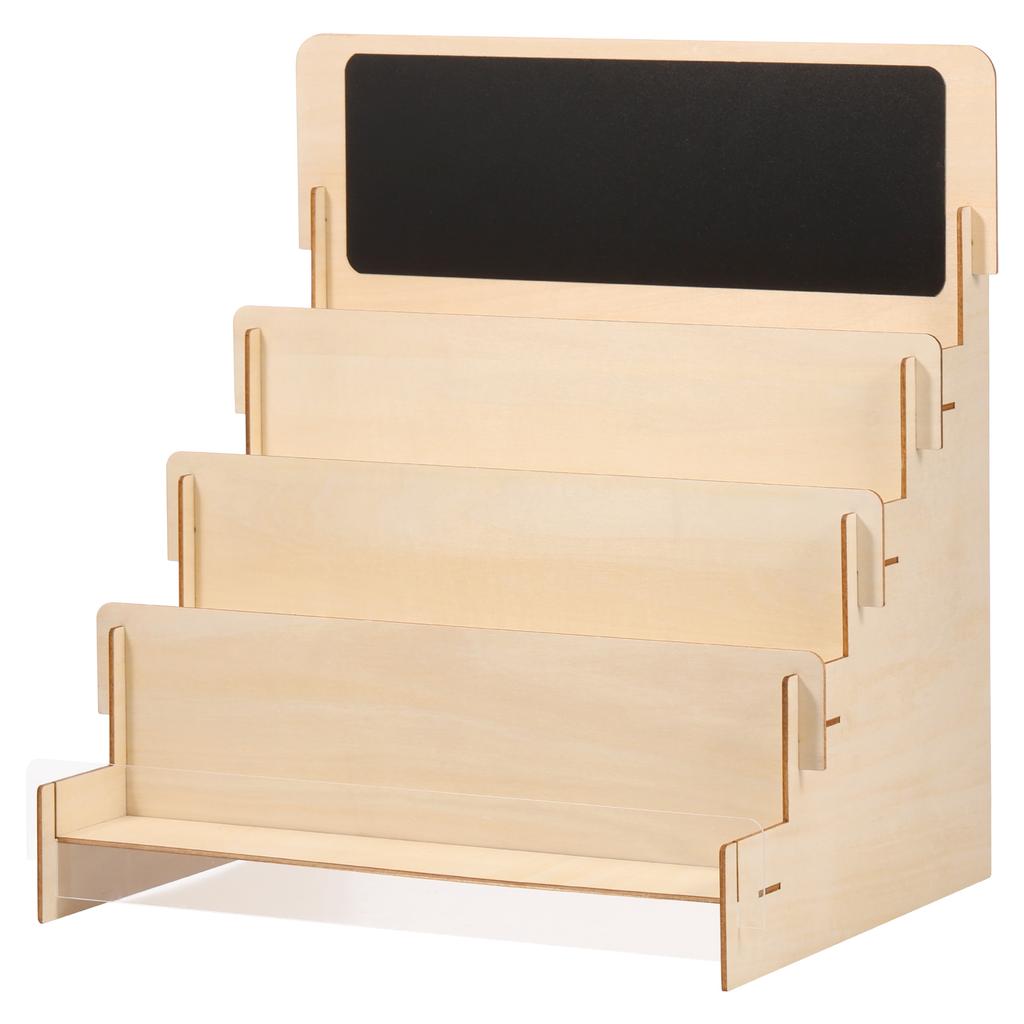 Greeting Card Display Stand 4 Tiers Wooden Card Storage Box Multi Purpose Sticker Display Rack Business Card Display Holder
