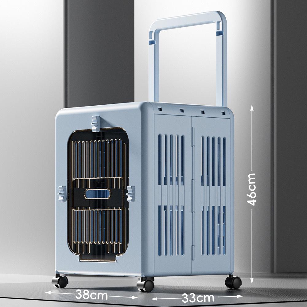 Foldable Large-Capacity Pet Luggage: Detachable Pull-Rod Box for Cats and Small Dogs