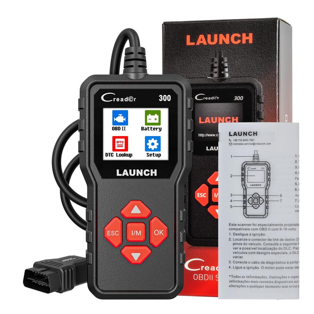 LAUNCH X431 CR300 OBD2 SCANNER CAN Auto Code Reader Diagnostic Tools I/M Engine Battery Tester Lifetime Free Update