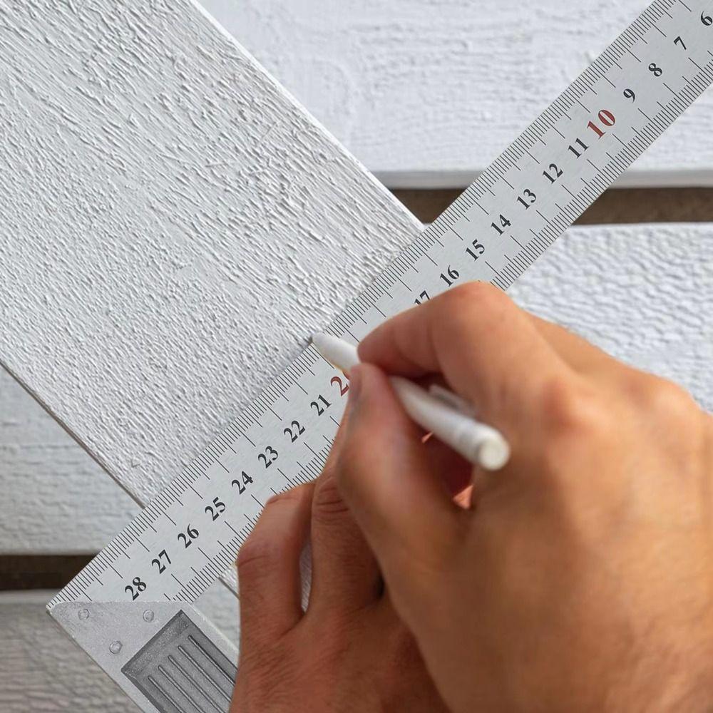 90 Degree Right Angle Steel Ruler Aluminum Handle Right Angle Turning Ruler  Measuring Tool