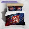 Czech Republi Football Printed Bedding 3 Piece Set Cozy Breathable Bed Cover Set as Housewarming Holiday Gift