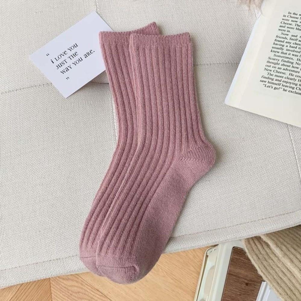 1 Pair Thicker Warm Cashmere Wool Socks Comfortable Wool Socks Thermal Crew Socks Women Girls