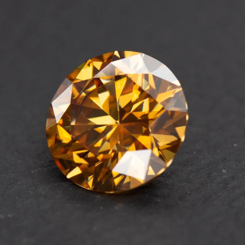 Růžový kulatý moissanitový diamant pěstovaný v laboratoři pro výrobu šperků DIY Materiály s tovární cenou
