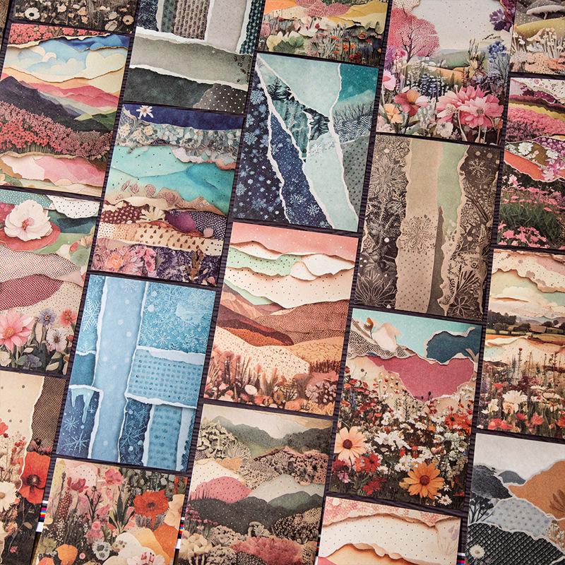 Nature-Inspired Retro Journal Collage Papers: 6 Unique Types