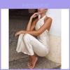 Robe débardeur d'été en satin avec dos nu pour femme - Tenue de soirée