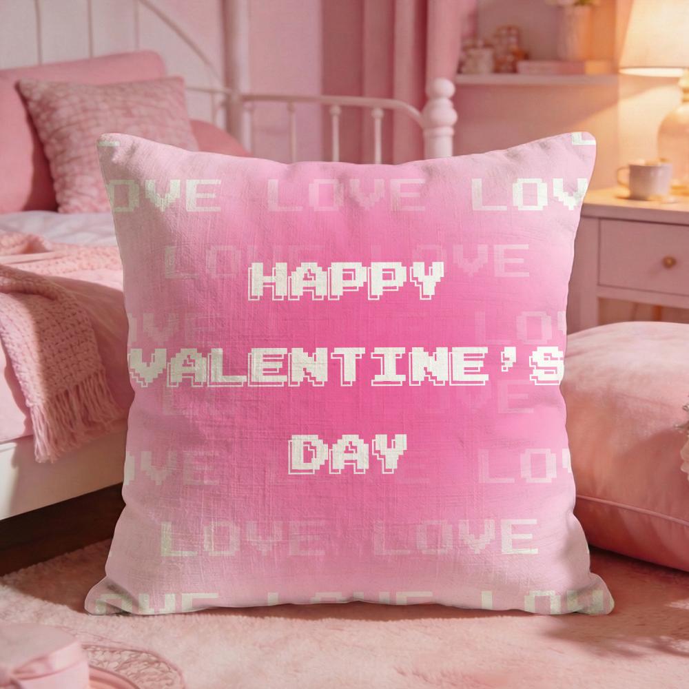 Cute Valentines Day Cushion Cover Premium Comfort Reversible Pillow Cove Two In One Design For Any Room Car Interior