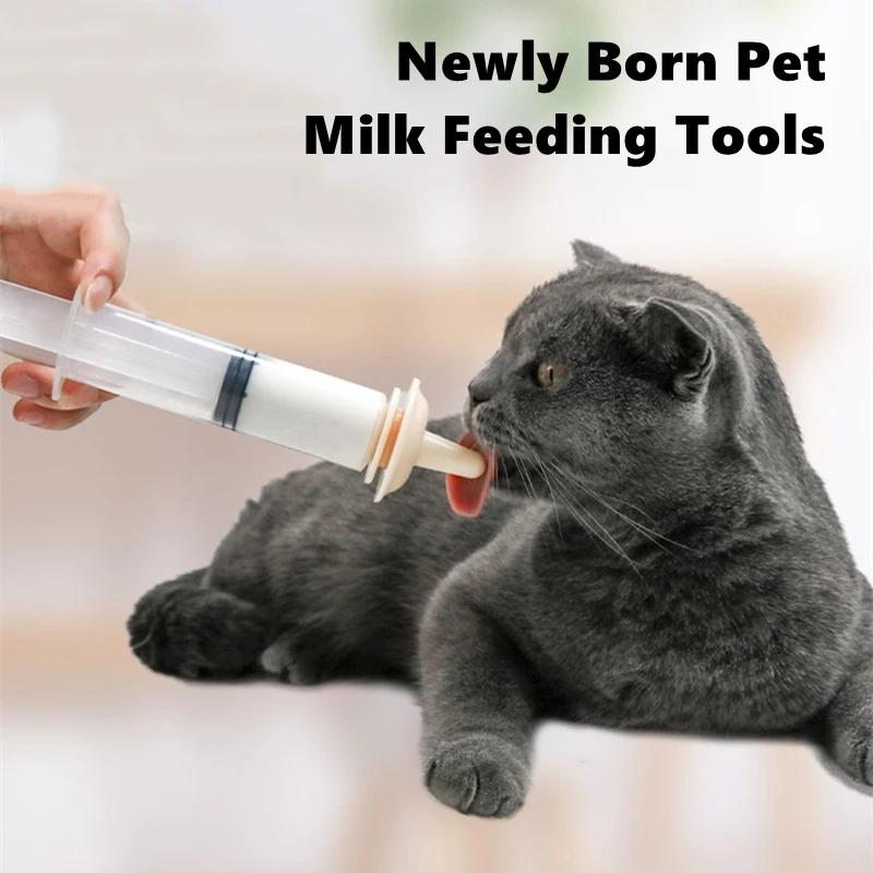 New Pet Syringe Feeder Small Large Plastic Syringe Nipple Clear Tubing Measuring Pet Milk Water Medical Dogs Cats Feeding Tools