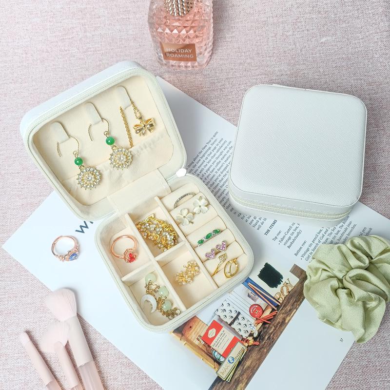 Compact Travel Jewelry Organizer for Ear Studs, Rings, Necklaces, Earrings, and Bracelets