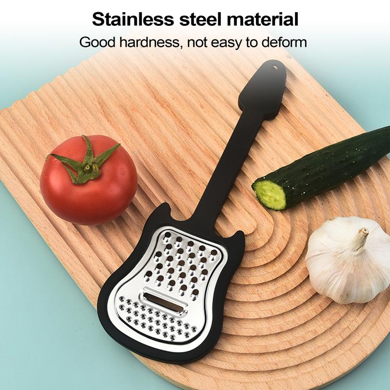1pc, Cheese Grater, Stainless Steel Multifunctional Guitar Cheese Grater With Plastic Handle, Perfect For Hard Parmesan Or Soft