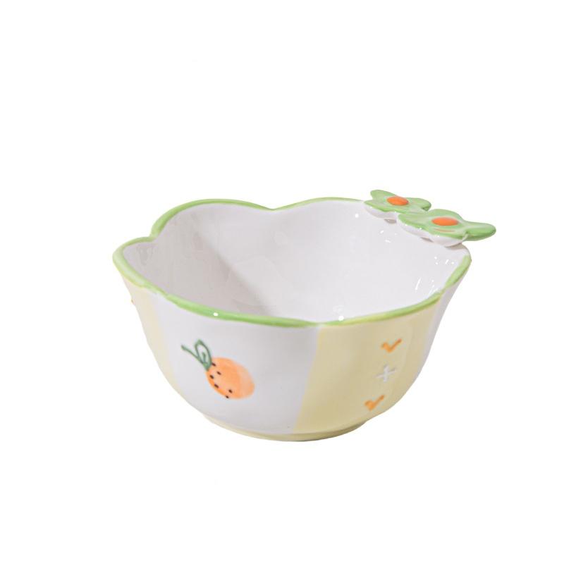 Factory Direct Lelyi Ins Cartoon Cute Girlish Ceramic Bowl High-value Fresh-style Cereal Bowl