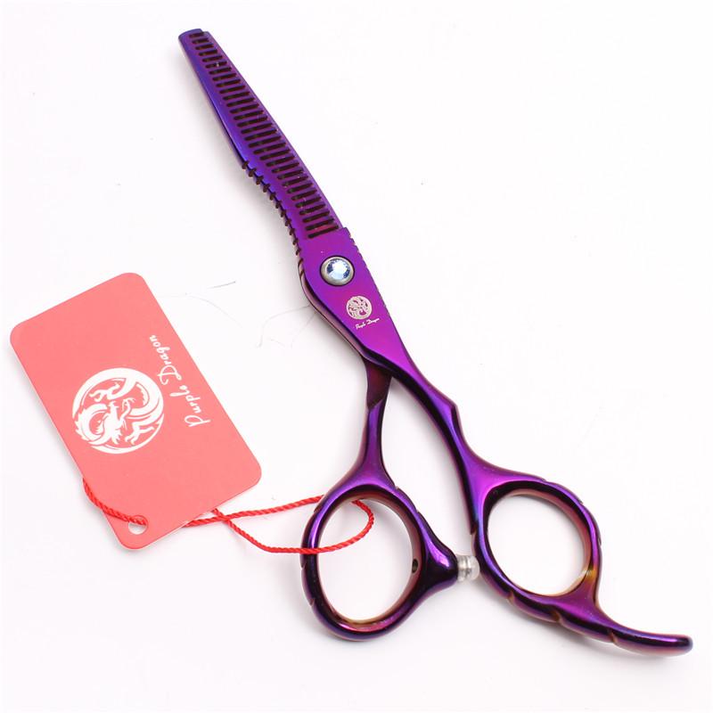 Purple Dragon 6" Barber & Thinning Scissors Set - Straight Shears for Adult Hairdressing