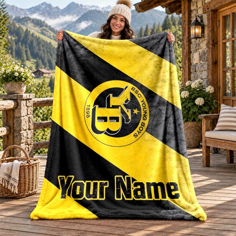BSC Young Boys Custom Name Flannel Blanket Personalized Soft Warm Plush Throw Blanket Customized Gift for Family Friends