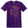 Fierce Blue Panther Graphic T Shirt with Flames Wild Animal Tee