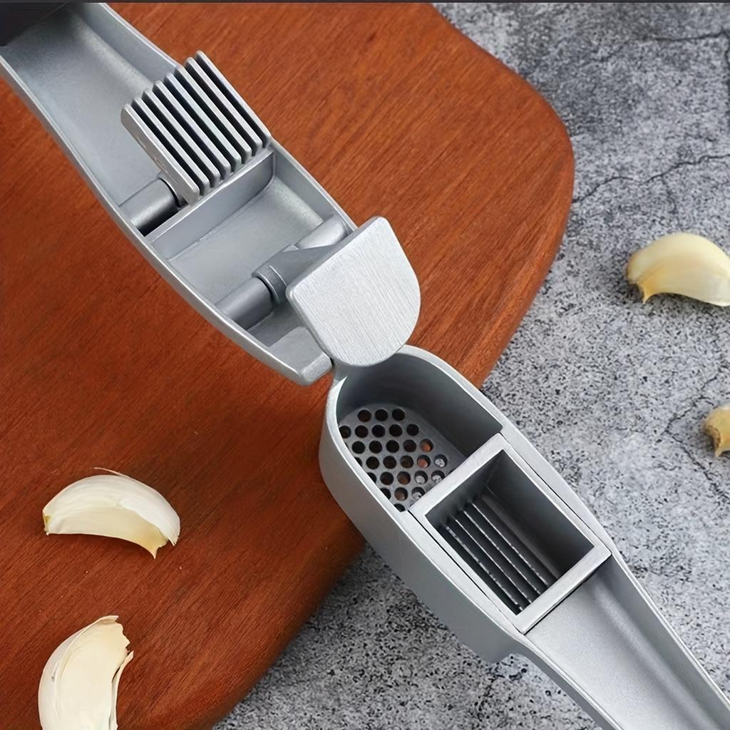 1pc Garlic Slices and Garlic Mash 2-in-1 Garlic Press Multi Functional Household Garlic Masher Kitchen Small Tool