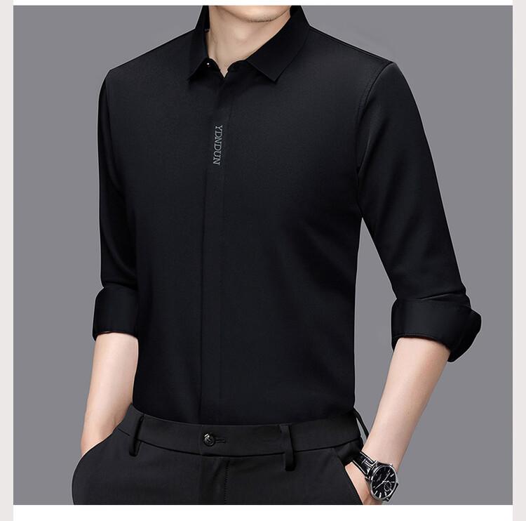 Men's Business Casual Long Sleeved Solid Color Shirt Wrinkle Resistant Wrinkle Free Comfortable All Season Versatile Top