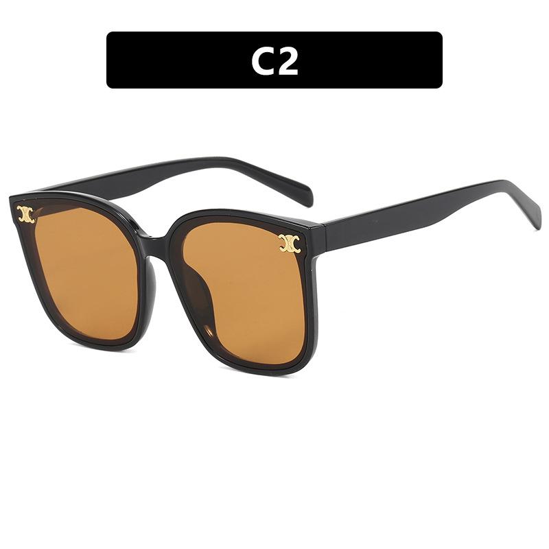 Retro Square Sunglasses, High-end Sunglasses, Large Frame, New Sunglasses, Round Face and Thin Sunglasses.
