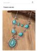 European & American Retro Turquoise Necklace and Earring Set