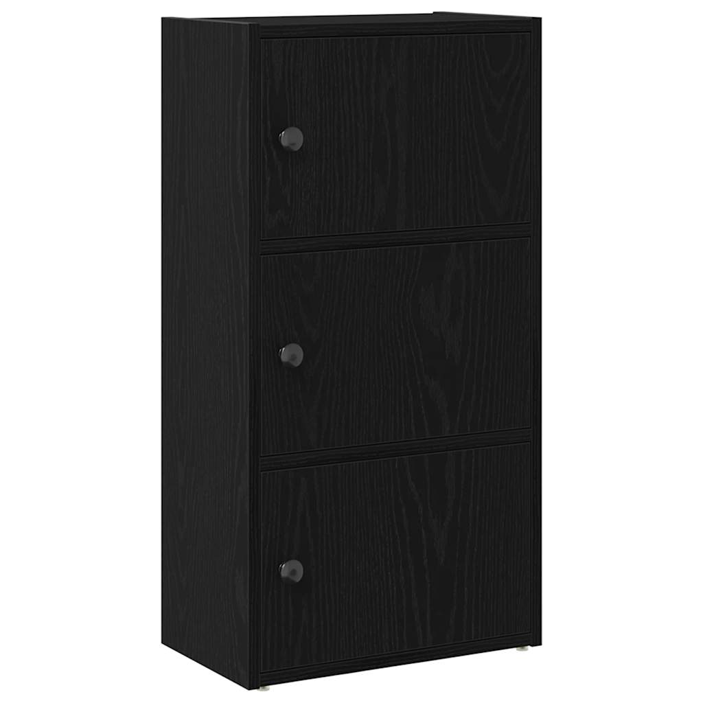 Bookshelf Black Oak Effect 40 x 24 x 77 cm Engineered Wood