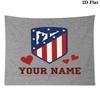 Custom Name Atletico Madrid Printed Tapestry – Wall Hanging for Bedrooms, Dorms, and Home Decor