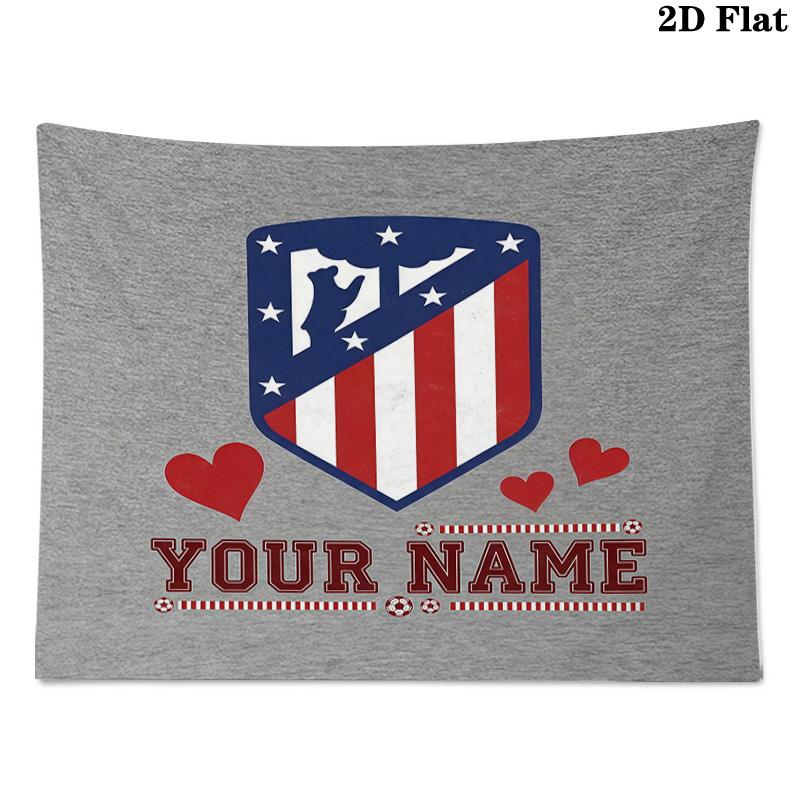 Custom Name Atletico Madrid Printed Tapestry – Wall Hanging for Bedrooms, Dorms, and Home Decor