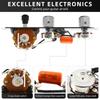 Domofa Loaded Telecaster Electric Guitar Control Plate Pre-wired 3-Way Switch 500K Potentiometer Tone Volume Knobs Wiring Harness Chrome